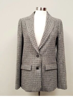 J. Crew Black and White Houndstooth Blazer